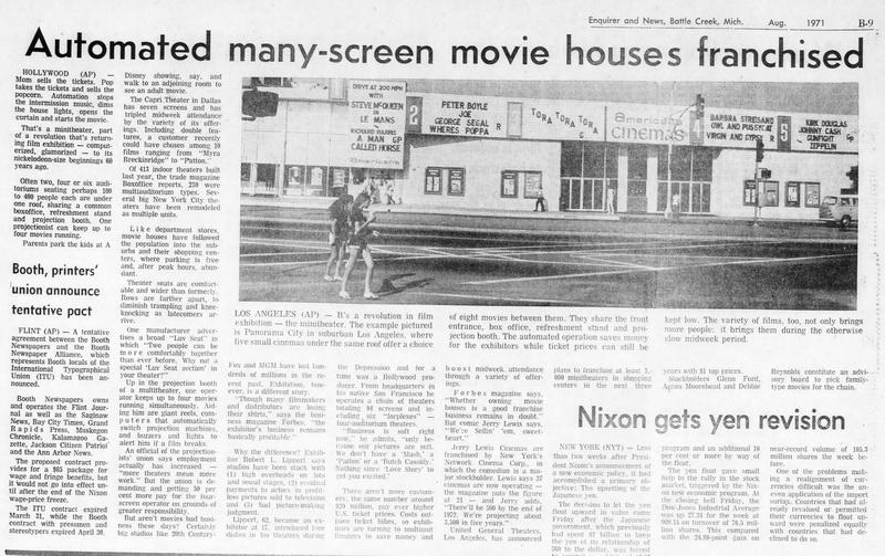 Riverview Cinema - Aug 29 1971 Article (newer photo)